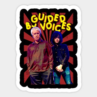 Guided by Graphic Grooves Voices Band Tees, Navigate Indie Rock Aesthetics with Style Sticker